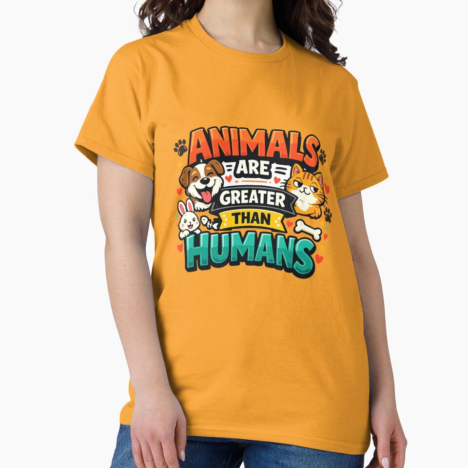 Animals are Greater Than Humans pet Lovers Long Sleeve T-Shirt by gidget-gadget