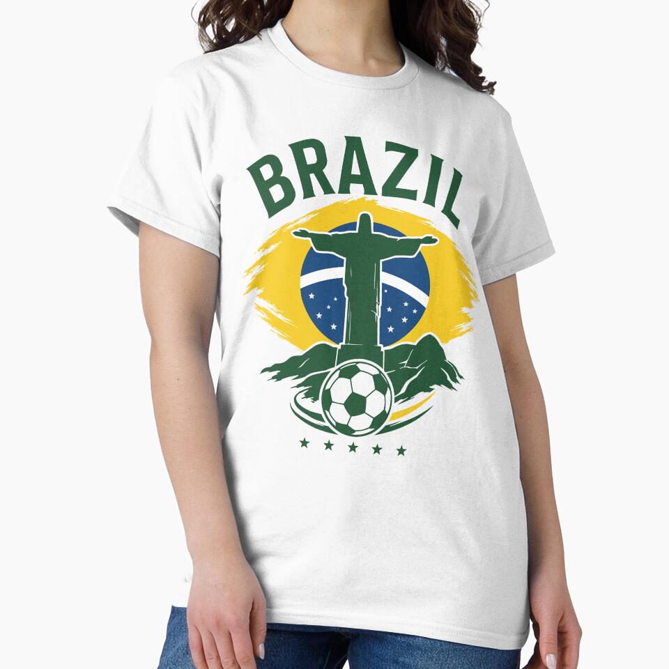 Brazil Team Soccer with Christ the Redeemer | Brazilian Futbol by pixiedustpaint