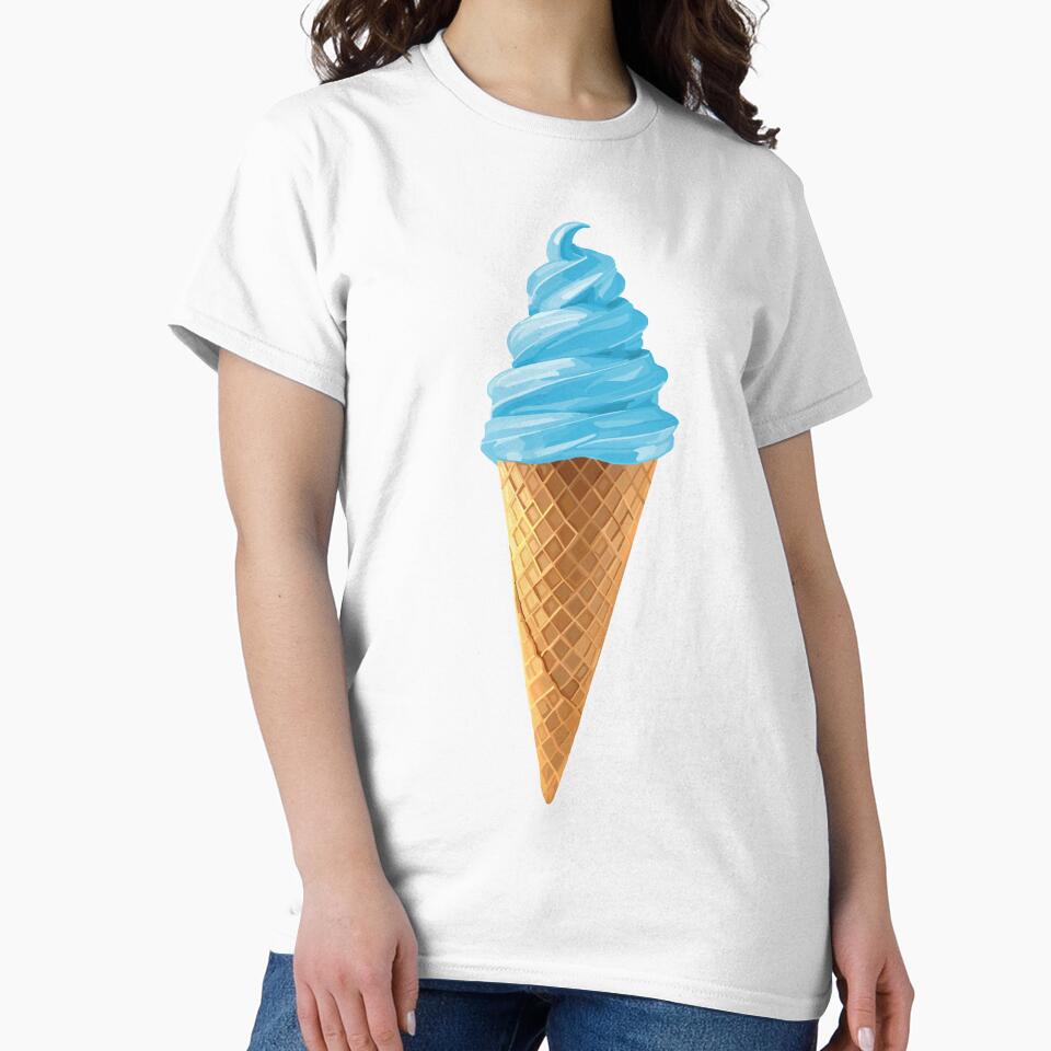 Pastel Blue Soft Serve Ice Cream Cone by Deborah Camp