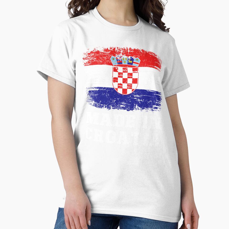 Retro Made in Croatia Flag - Distressed Croatian Heritage by Dmetalx Art Apparel