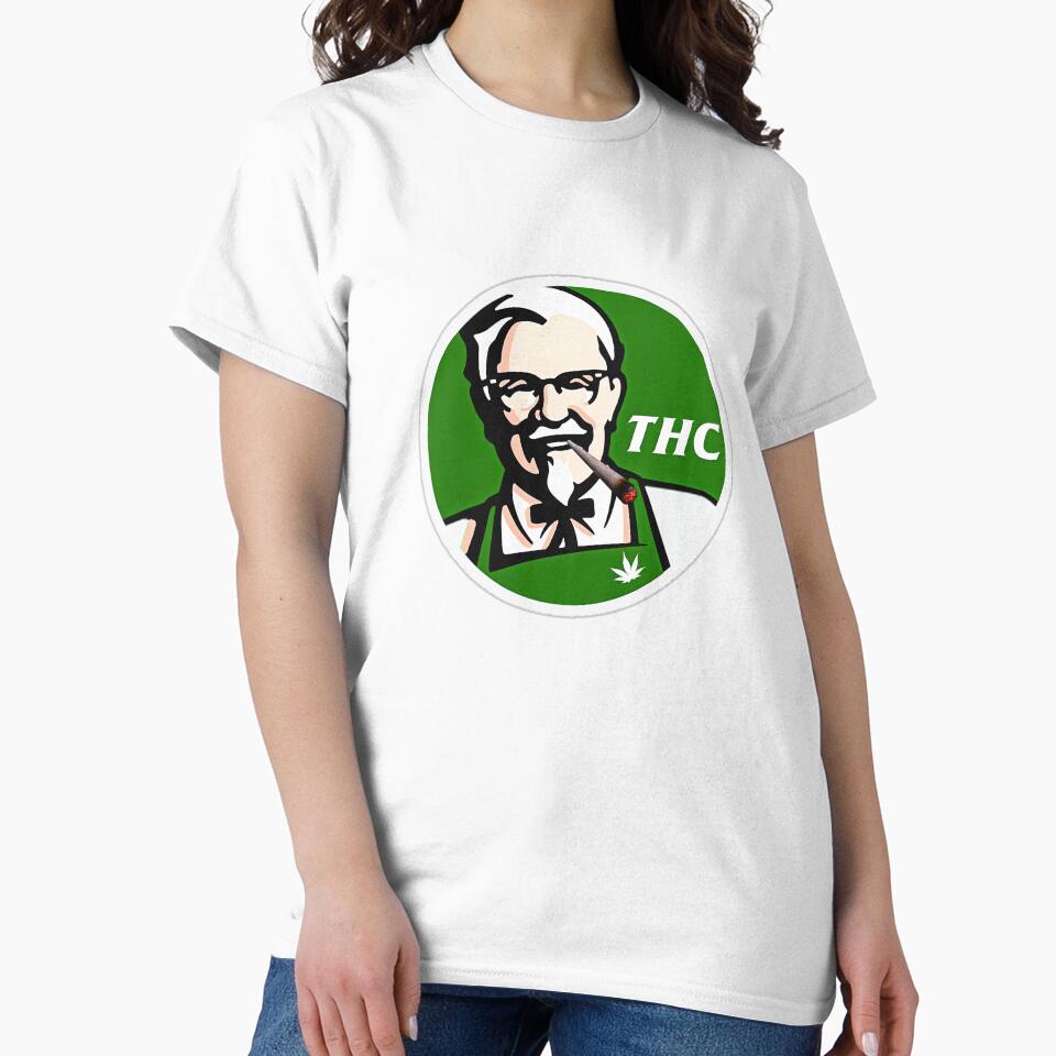 Kfc Parody Thc Weed Slim Fit, Basic Novelty, Graphics Female Cotton Printed Unique T, Hot Summer by EPOUJF