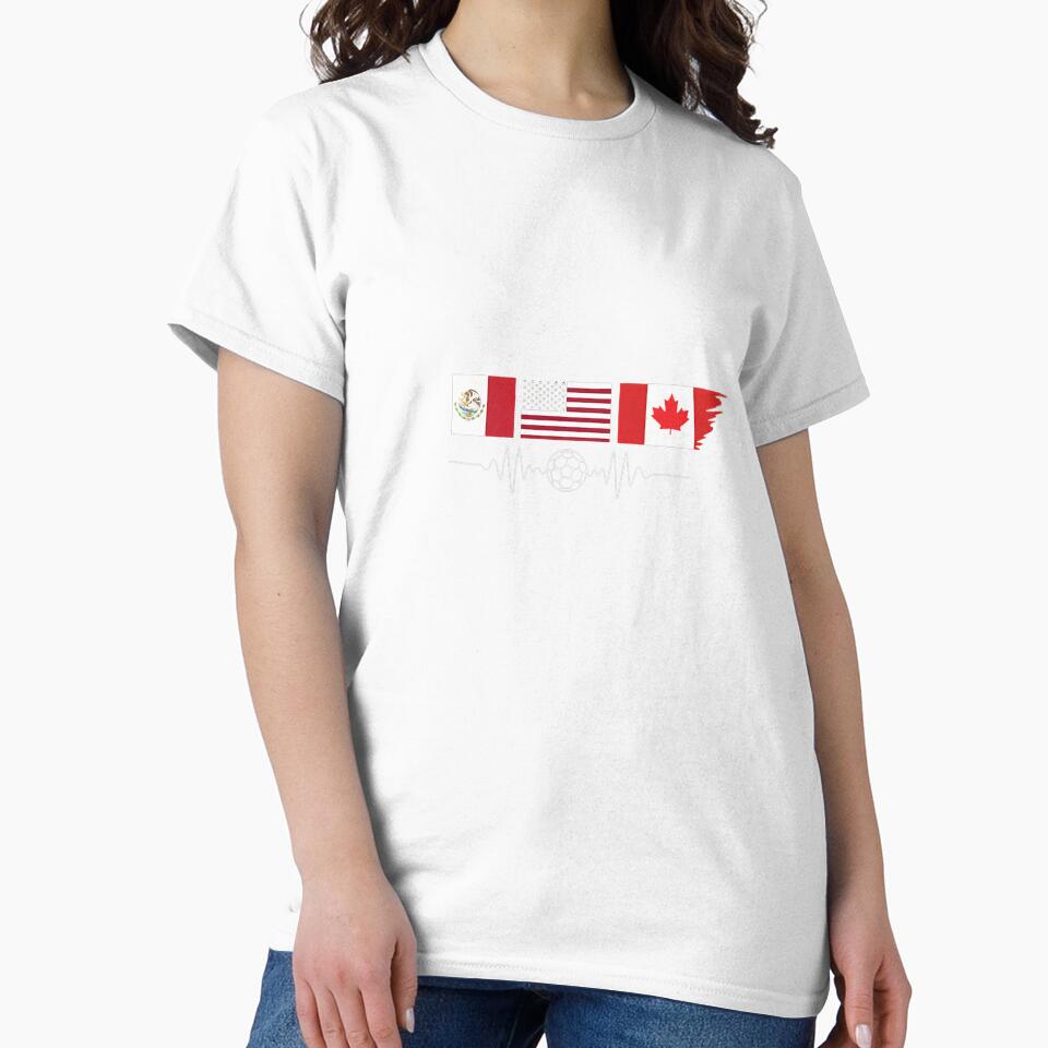 North America Soccer Heartbeat Flags 2026 Cup T-Shirt_82794888 by kevincuellar