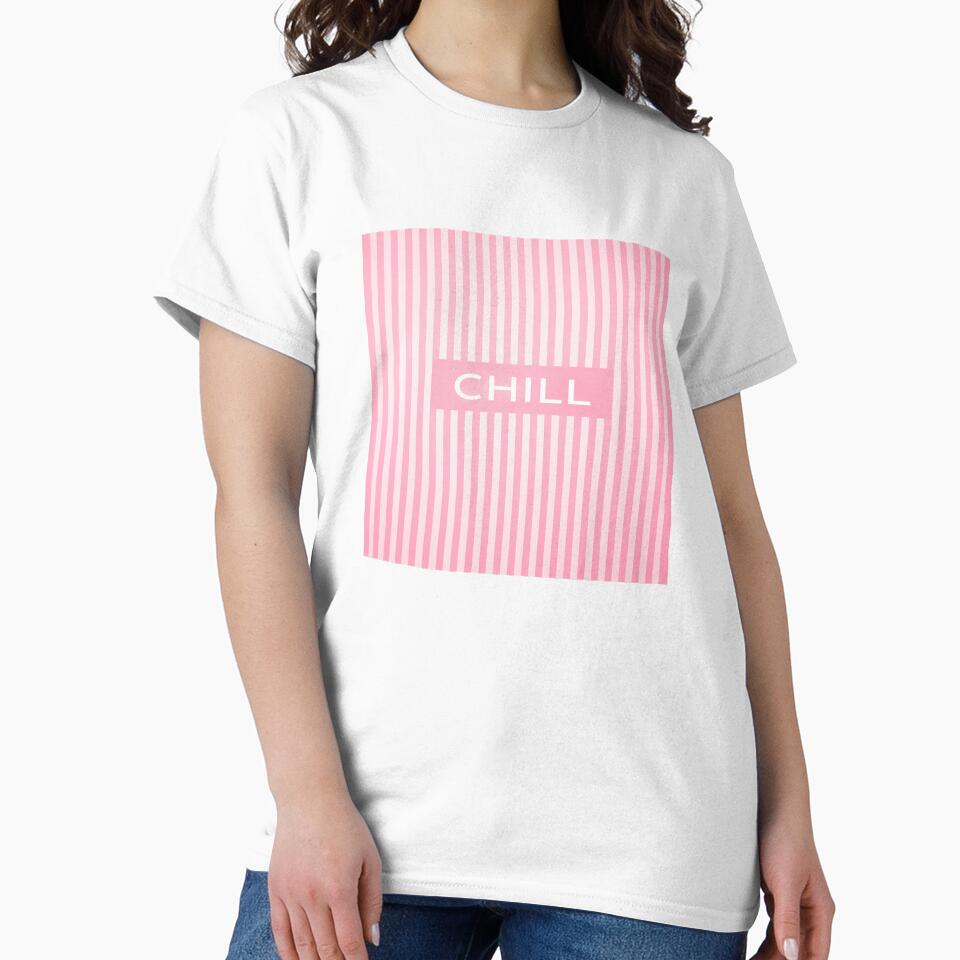 Pink Striped CHILL Aesthetic | Minimalist Zen Design | Soft Pastel Calm Vibes | Modern Clean Lines Art by TheSlowShore