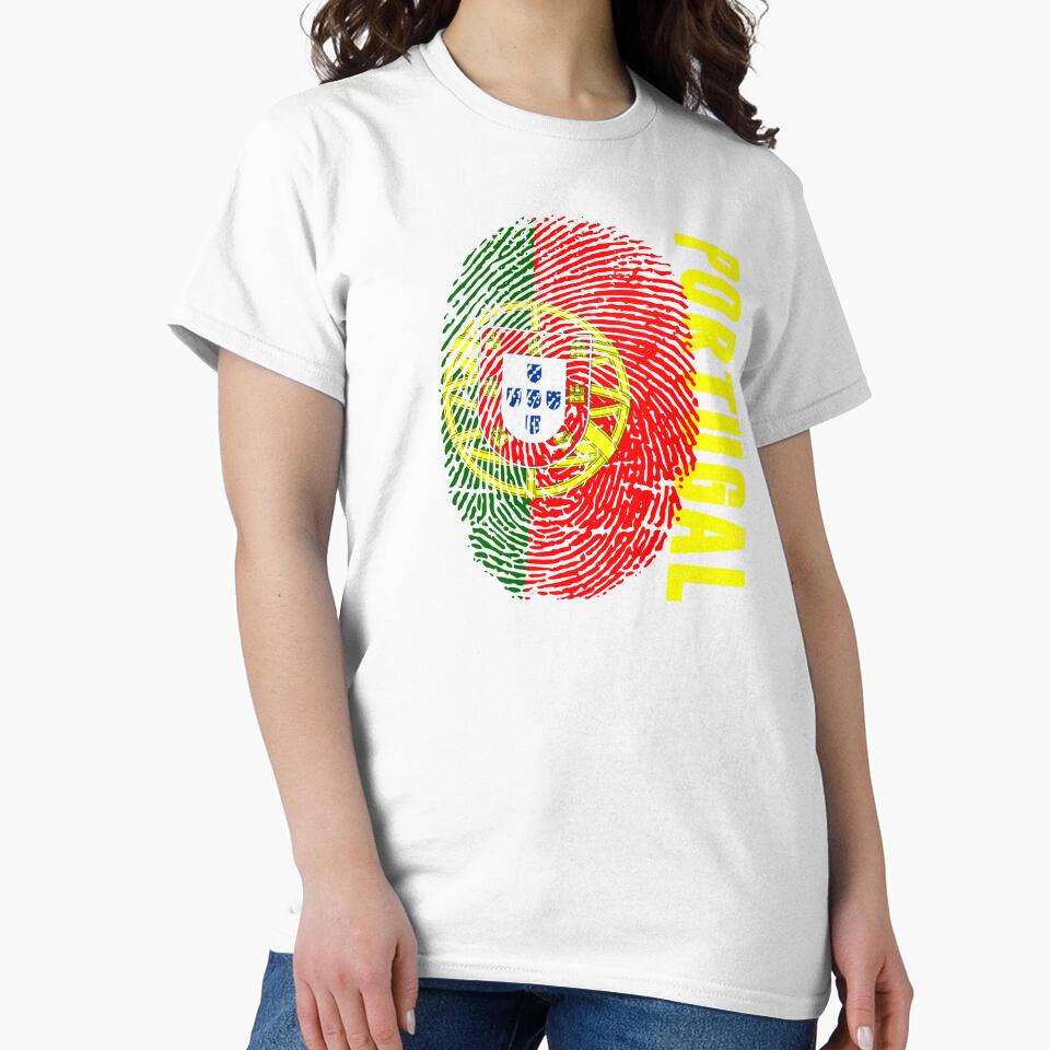 Portugal Flag Fingerprint DNA Portuguese by PartyShirts1