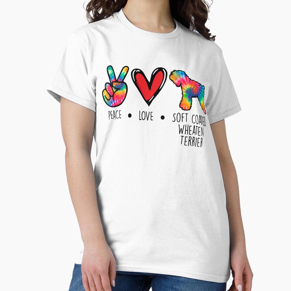Soft Coated Wheaten Terrier dog Tie  Dye Peace Love Dog Mom by rafaeltto