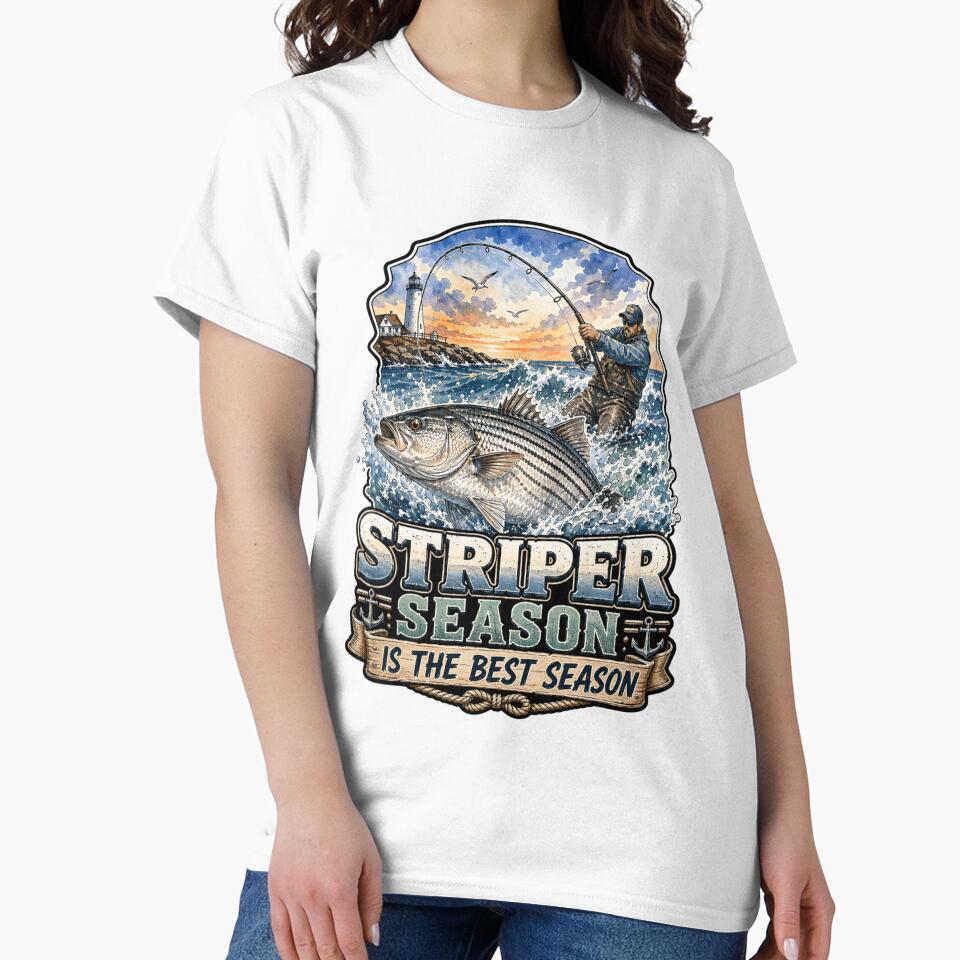 Striper Season Is The Best Season Bass Fisherman Art Design by fantasticdesign