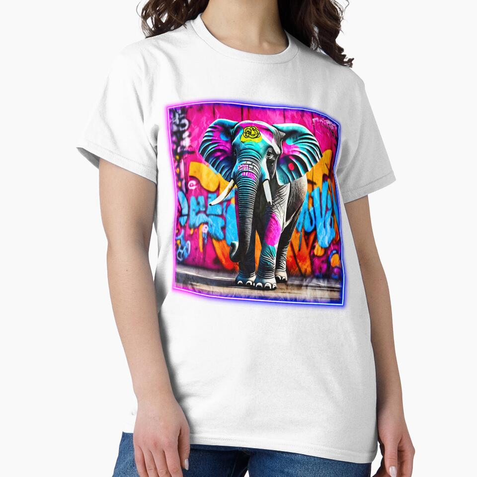 Graffiti style elephant by Drone-tees