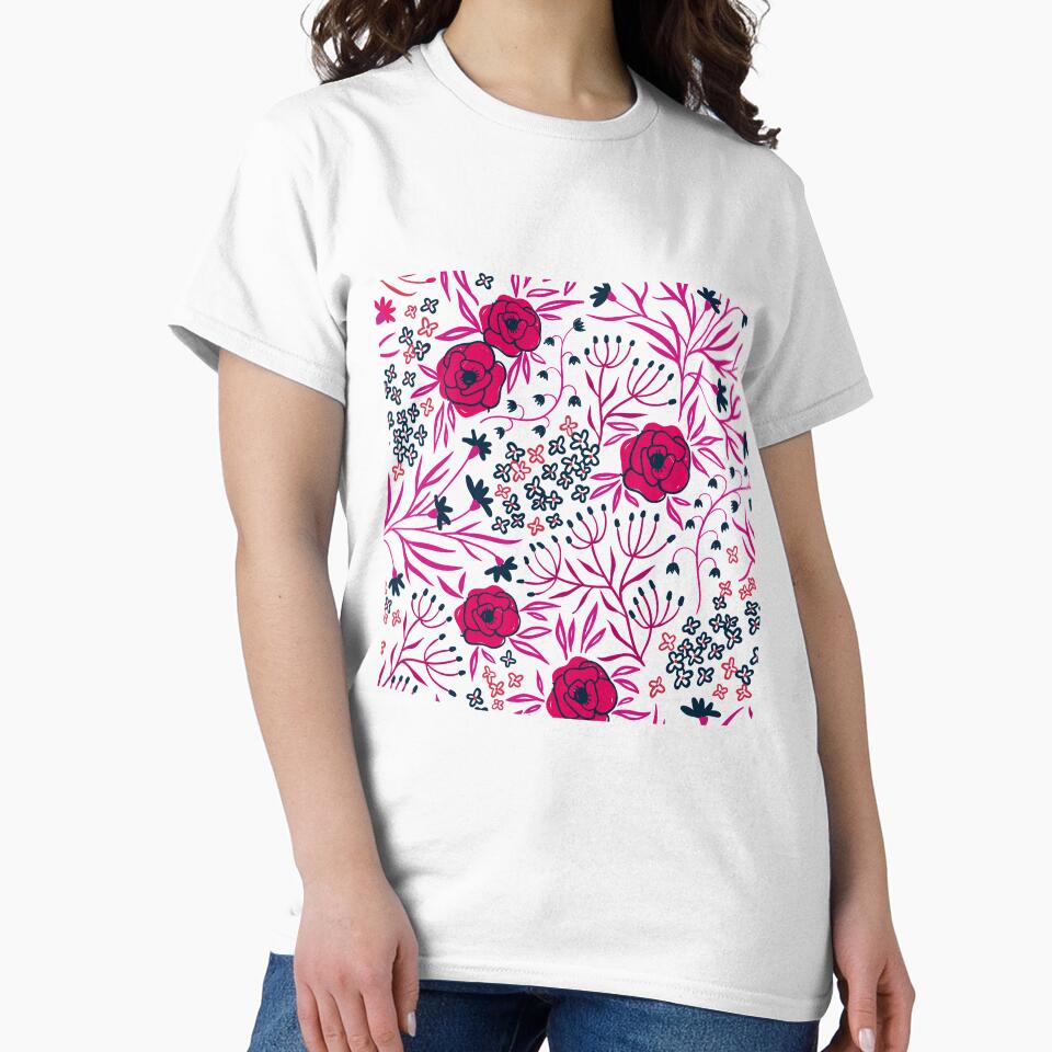 Beautiful Simple Pink Floral design aesthetic by Preety Padhiyar