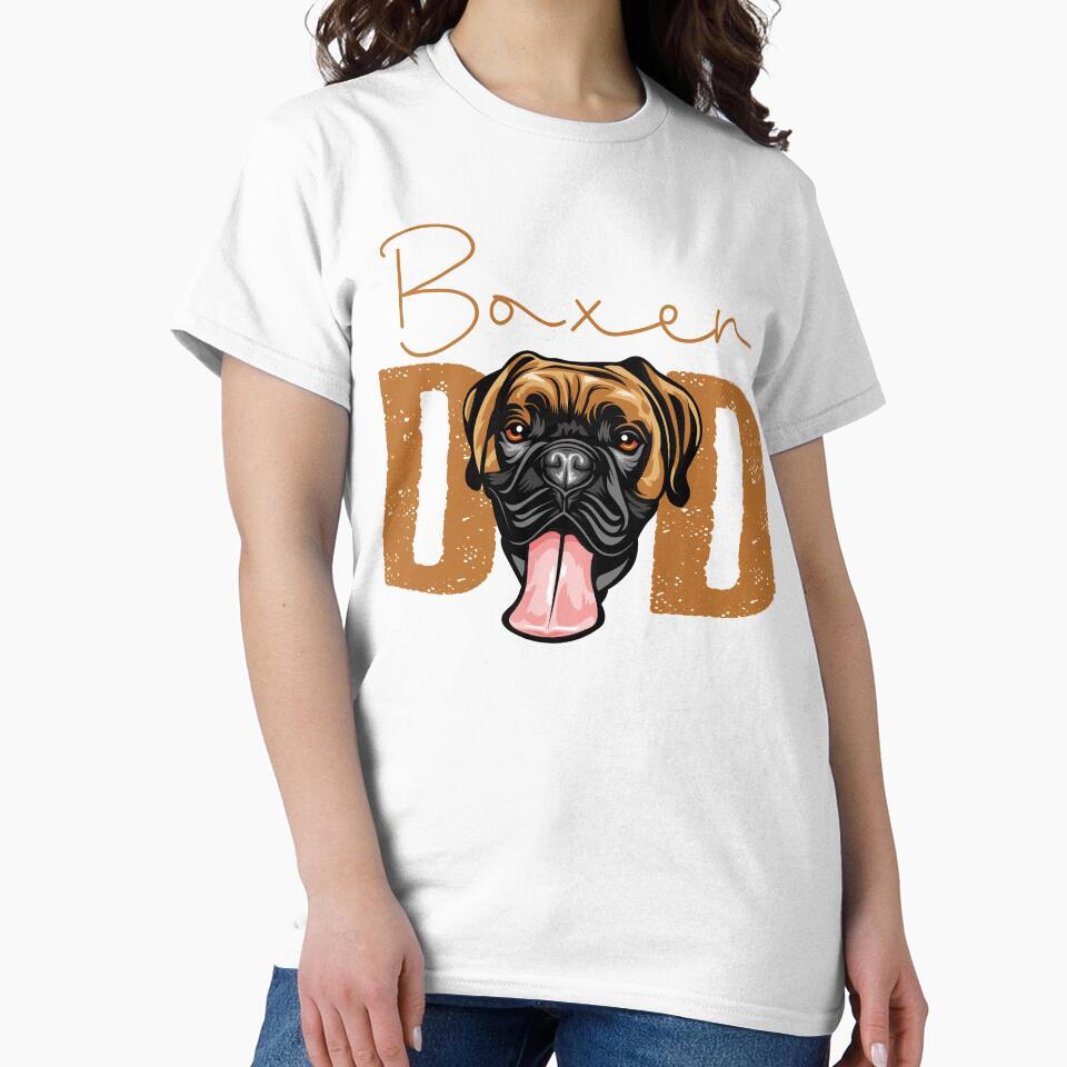 Boxer Dad, Dog Dad Shirt, Gift idea for Boxer owner, Slim Fit T-Shirt by ayotees