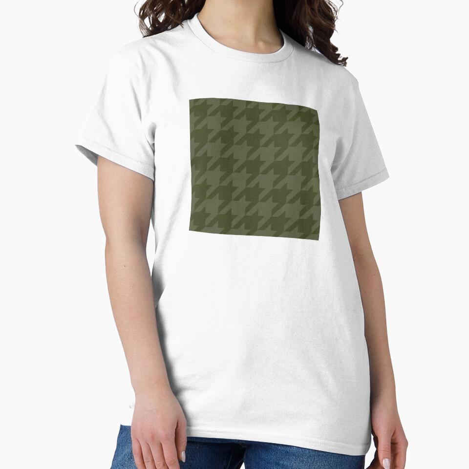 Forest Moss Houndstooth by curtjankadesign