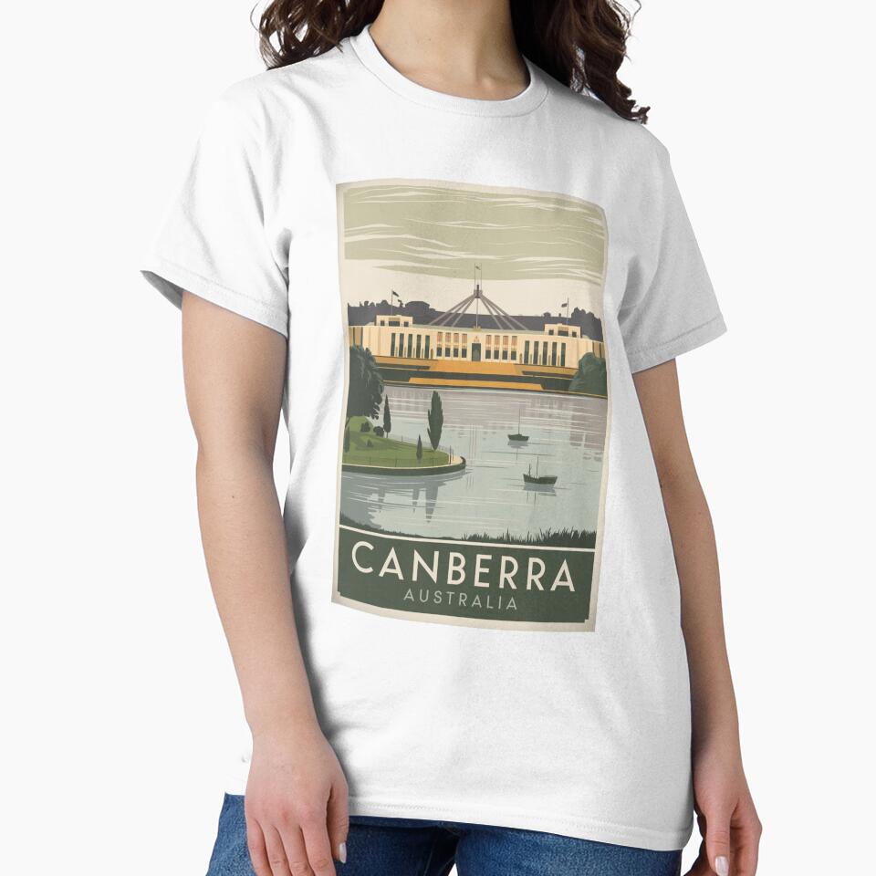 Canberra Vintage Travel Poster by TravelerRat
