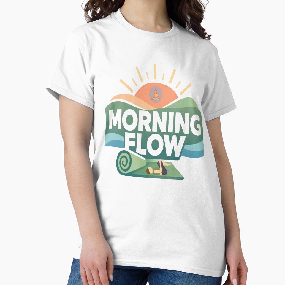 Morning Flow – Minimal Yoga Calm T-Shirt by RMTrendy