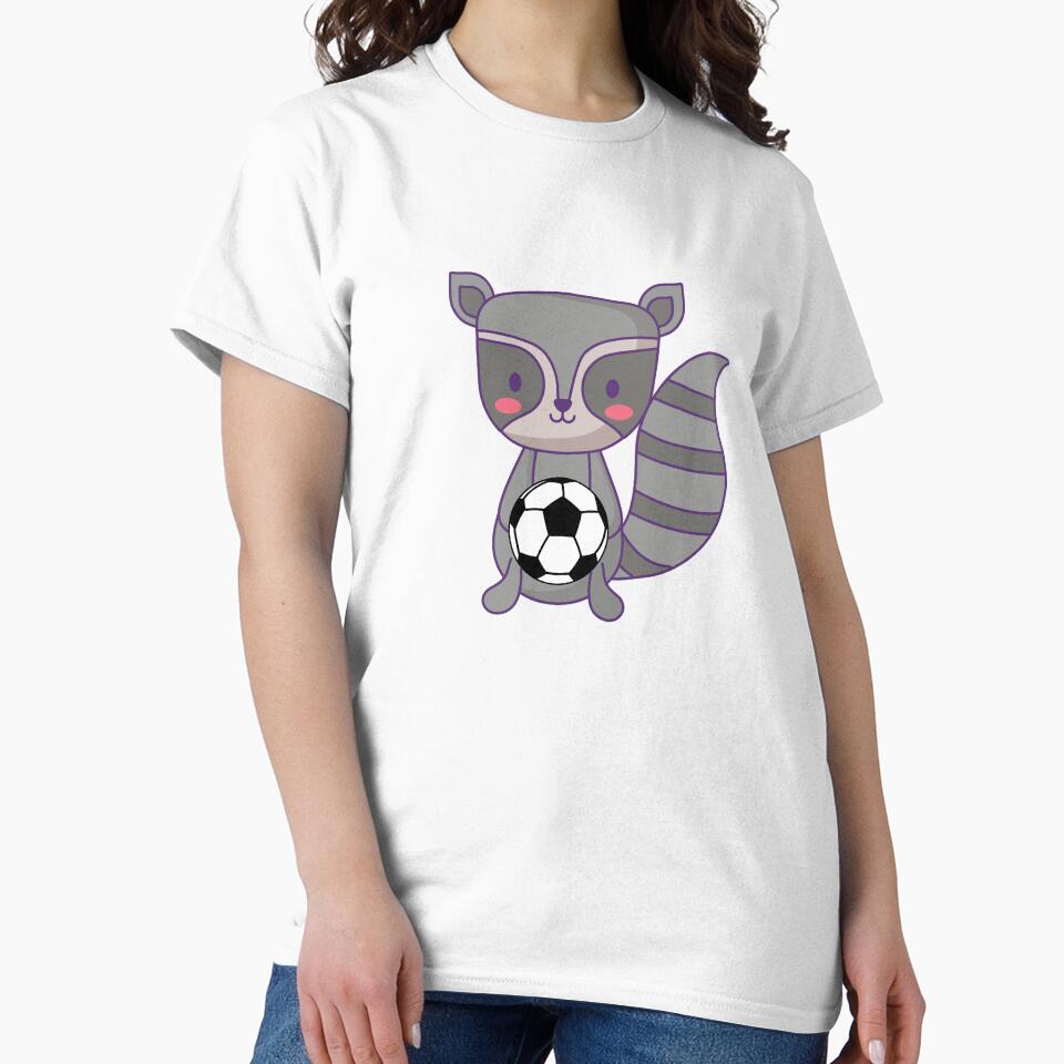 Cute Racoon Holding Soccer Ball by ijdesigns