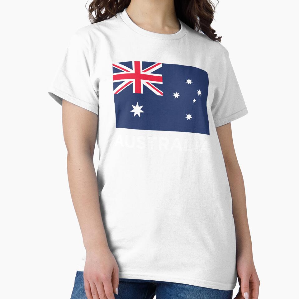 Australia Flag With Text (On Black) by STUDIO-72