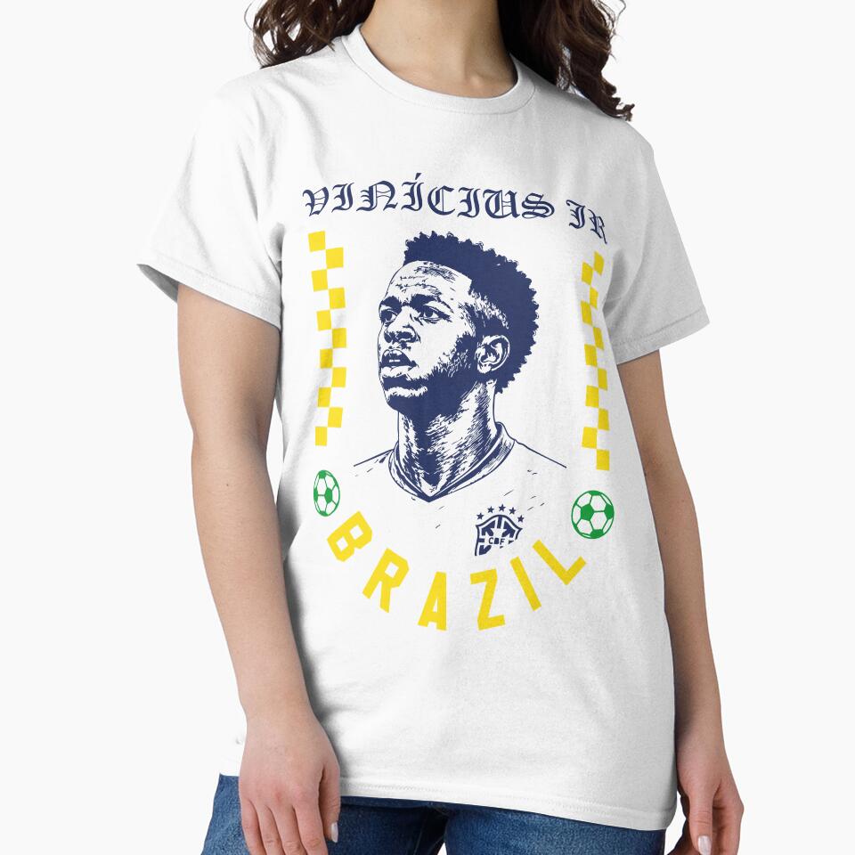 Vinícius Jr Brazil Soccer Legend Retro Football Fan Design by Tattee