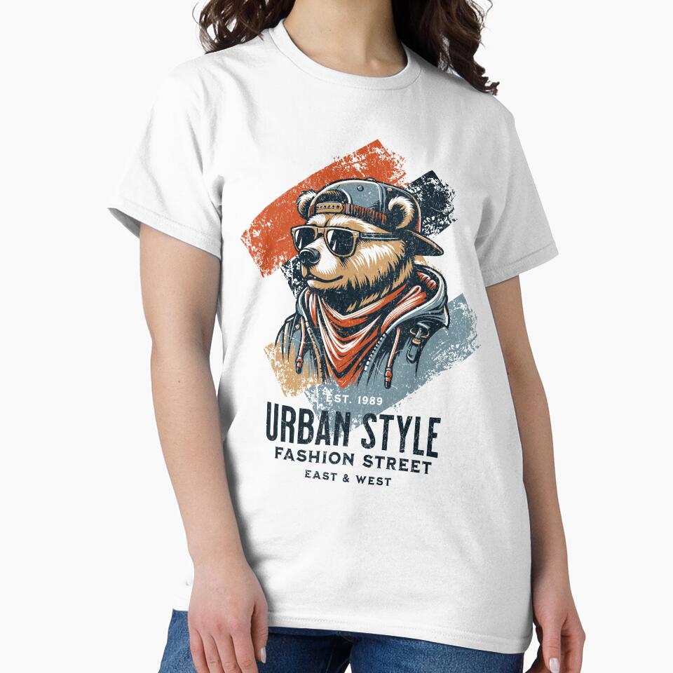 Urban Style Bear - Retro Streetwear Fashion by Inky Atlas