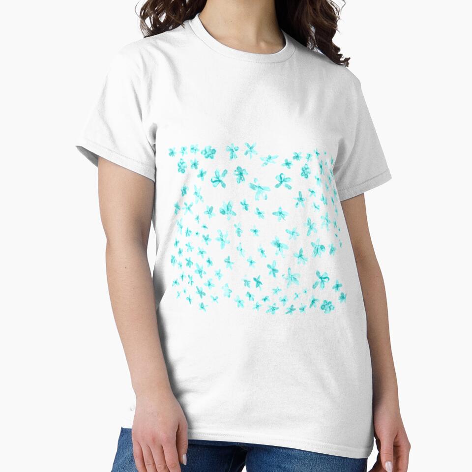 Teal Flowers by Dsfoxco