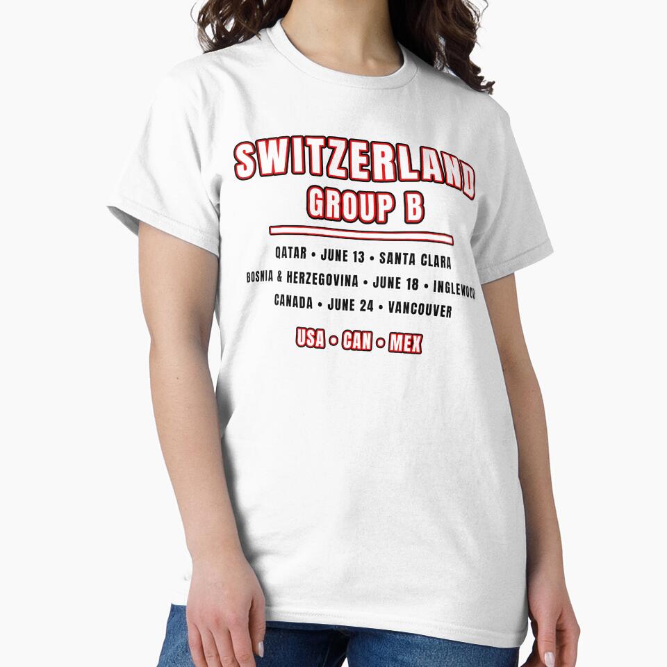 Switzerland Football Fixtures T-Shirt – Group B Schedule Shirt by The Hairy Melon