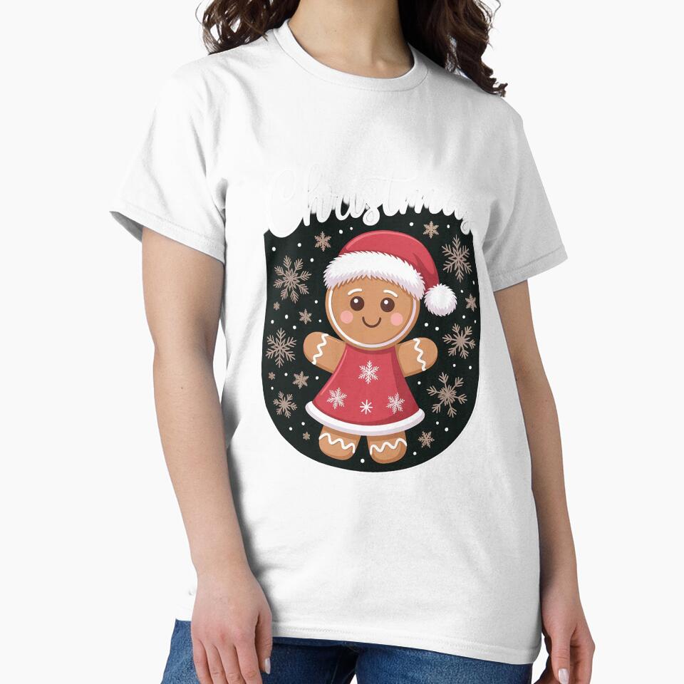 Merry Xmas Matching Christmas Pajama Black Crew Neck Short Sleeve T-Shirt Small by FranzFriesen