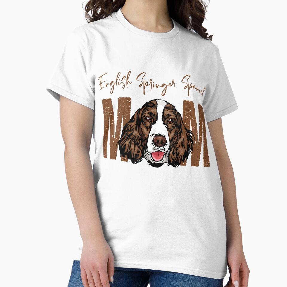 English Springer Spaniel Mom, Dog Mom Shirt, Gift idea for English Springer Spanieln  owner, Slim Fit T-Shirt by ayotees