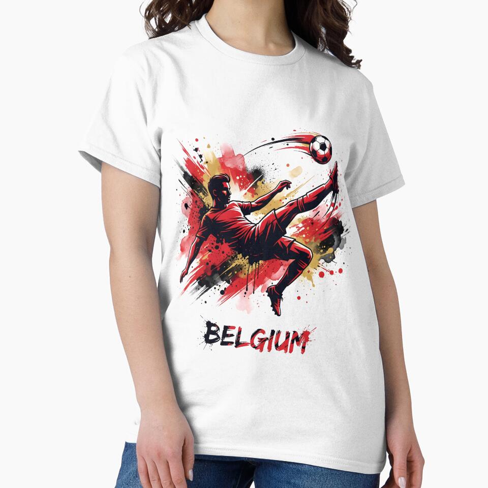Belgian Football Colors Classic Shirt | Bold Red Soccer Pride Tee | Belgium Fan Gift Idea by 3ac-Arts