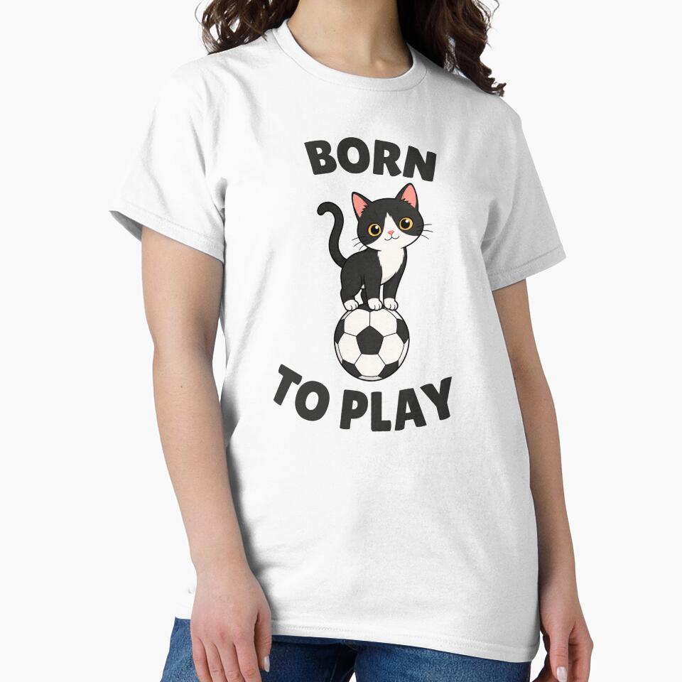 Born to Play Tuxedo Cat Soccer by Mirsh-design