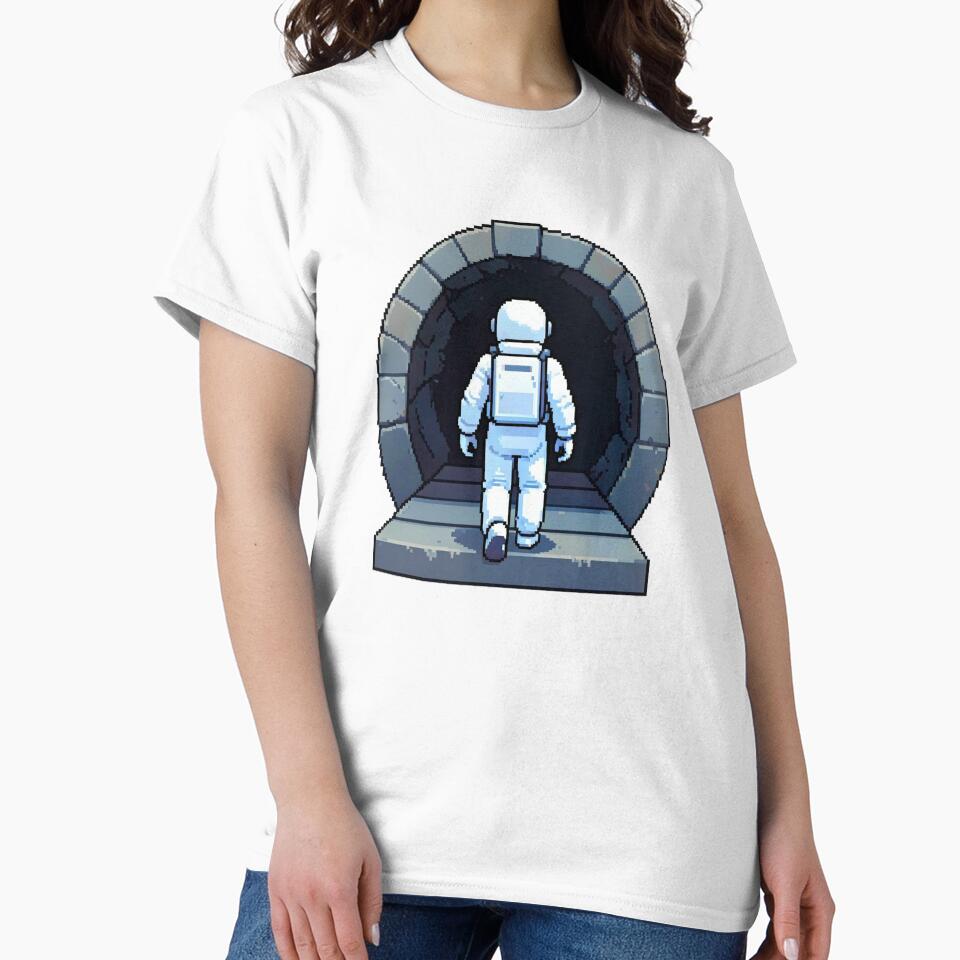 Pixel Art Astronaut Walking to Tunnel by Bloomkept