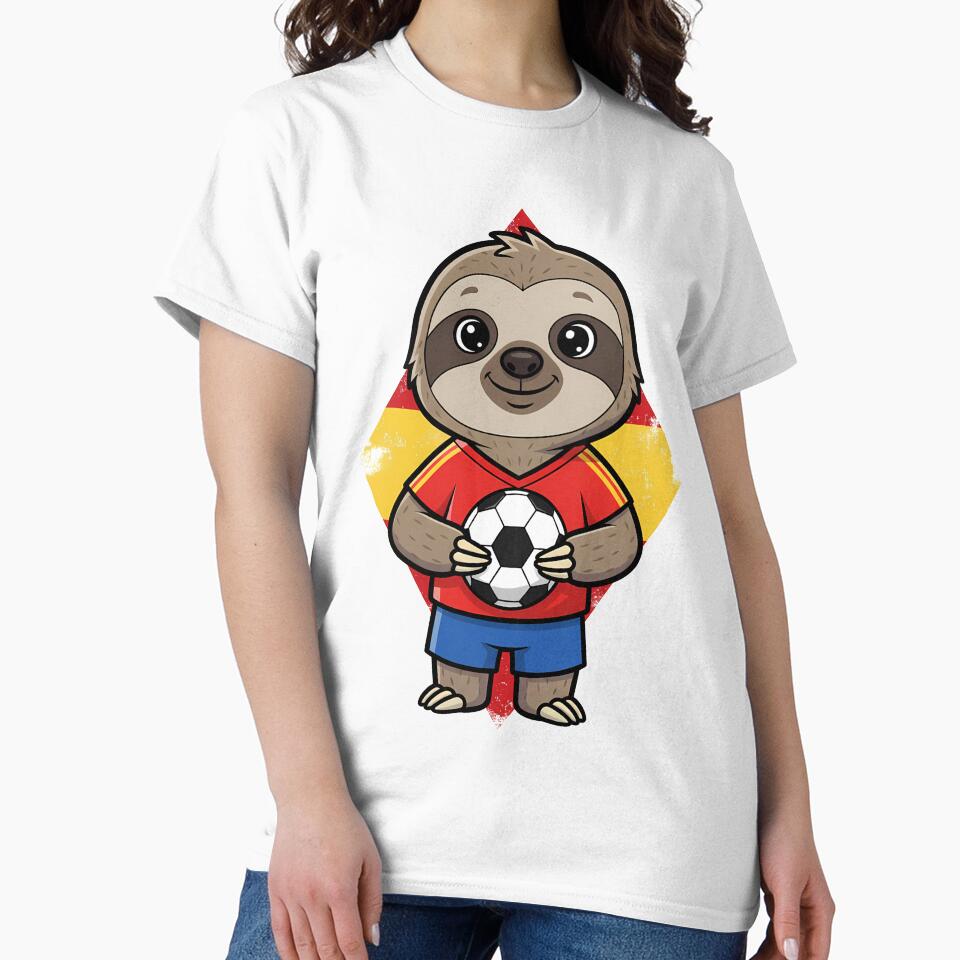 Spain Soccer Sloth Football Fan Animal by k3rstman1