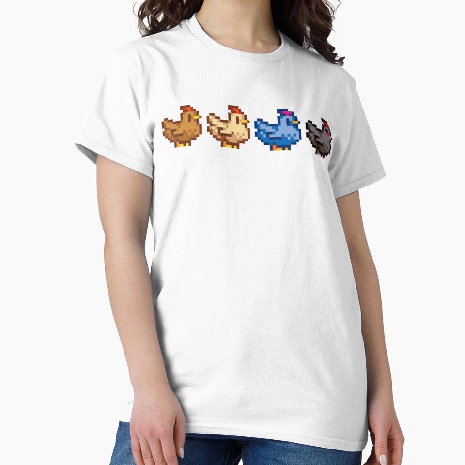 4 Chickens Stardew Valley by boozyprintz
