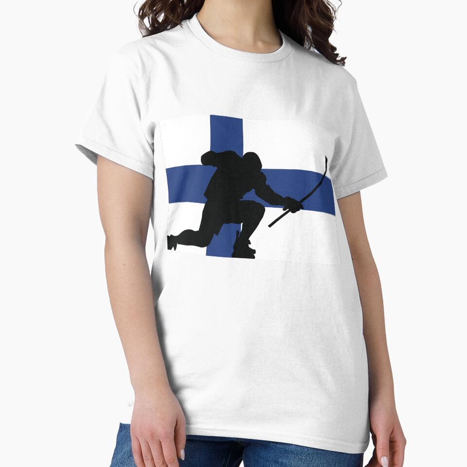 Finland Ice Hockey Silhouette Celebration by CanvasTee