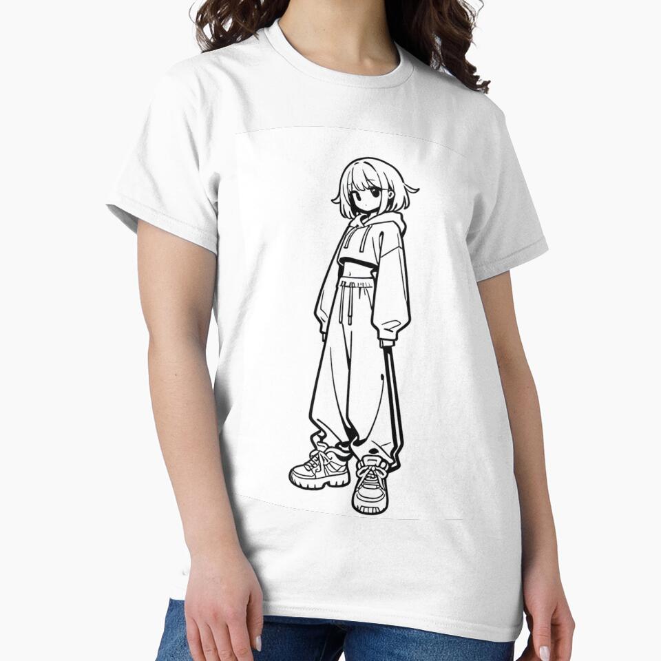Fashion - silhouet woman crop hoodie by AnimeShin