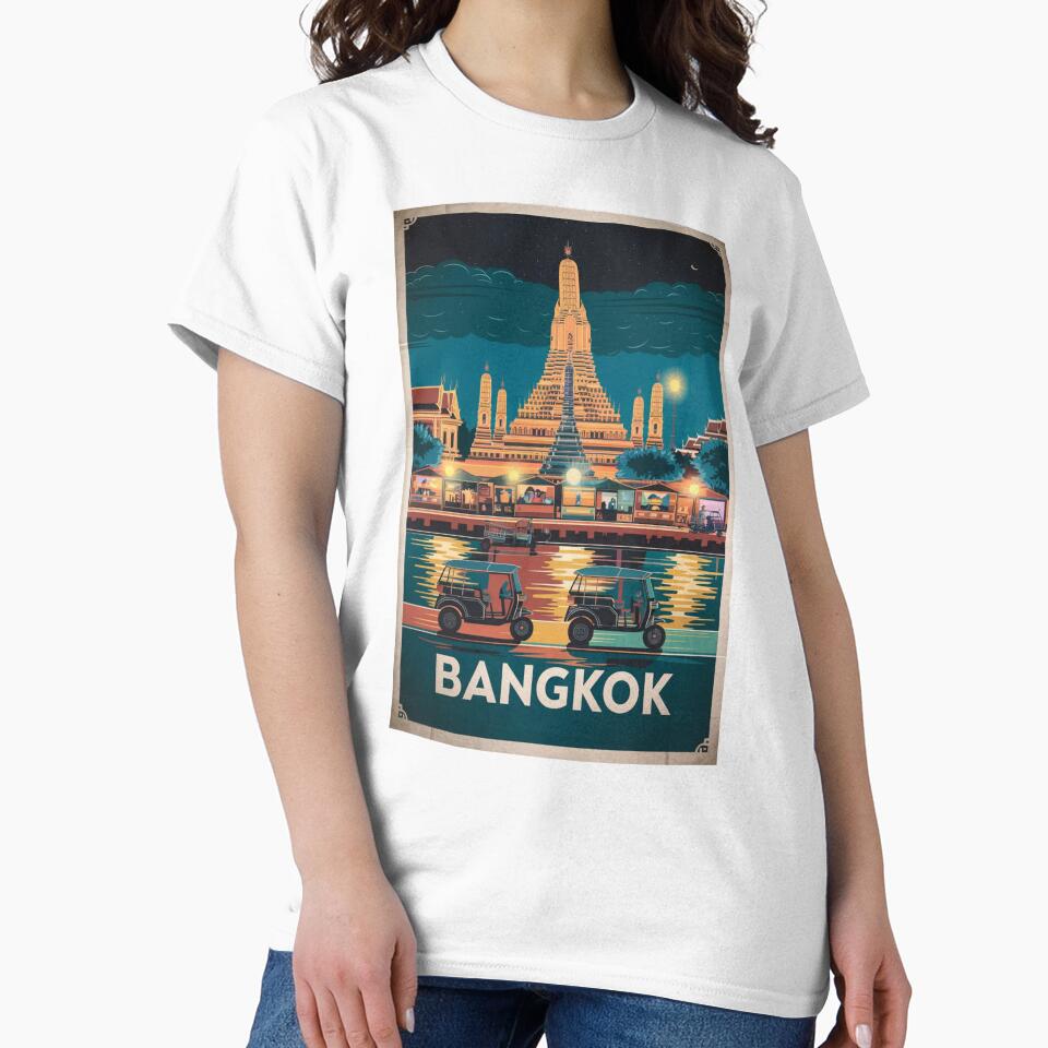 Bangkok Vintage Travel Poster by TravelerRat