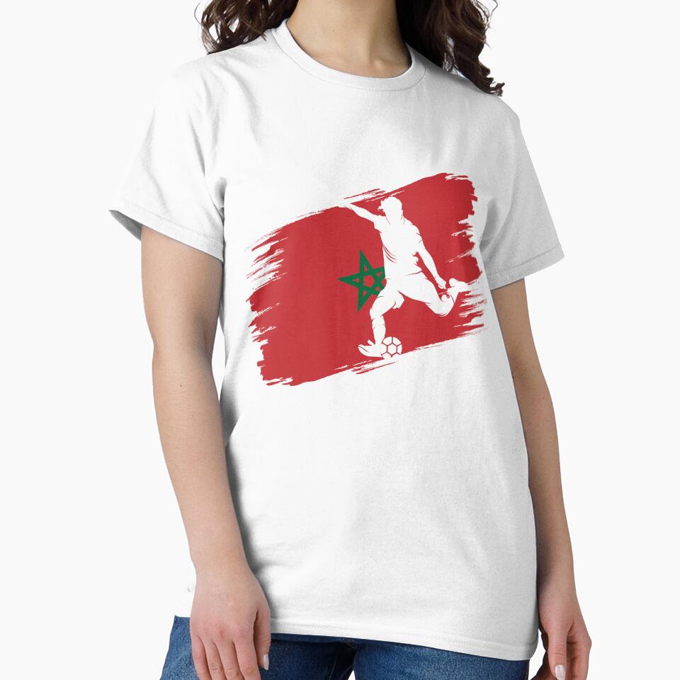 Morocco Flag Football Soccer Fan Jersey by xtocky
