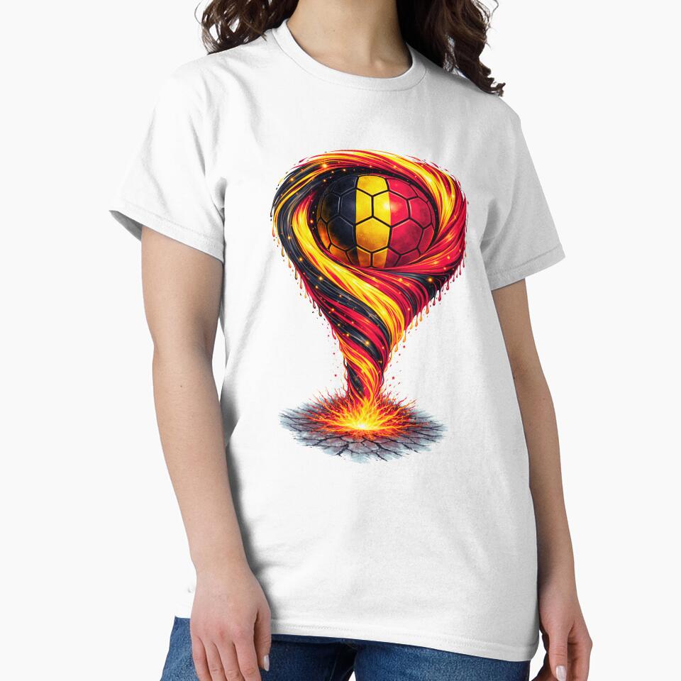 Belgium Football Tornado - Tricolore Belgian Flag Vortex Art by FunToTheFullest