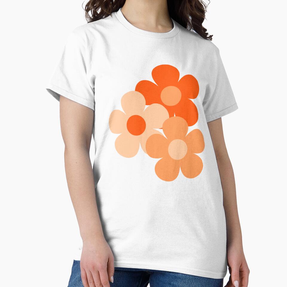60's Flower Power Pop Flowers in Orange and Cream by MellowCat