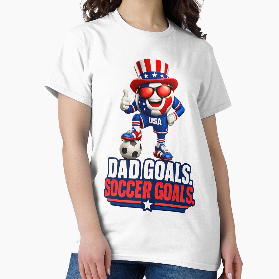 Dad Goals Soccer Goals | Patriotic USA Soccer Dad Funny Father's Day Design by ArtSpark Studio