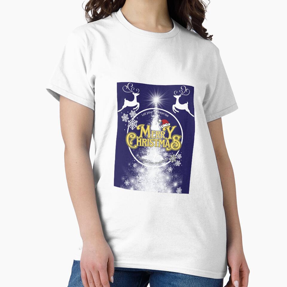 Christmas T-shirts,Christmas Clothes Dark Blue by ysogoodsshop