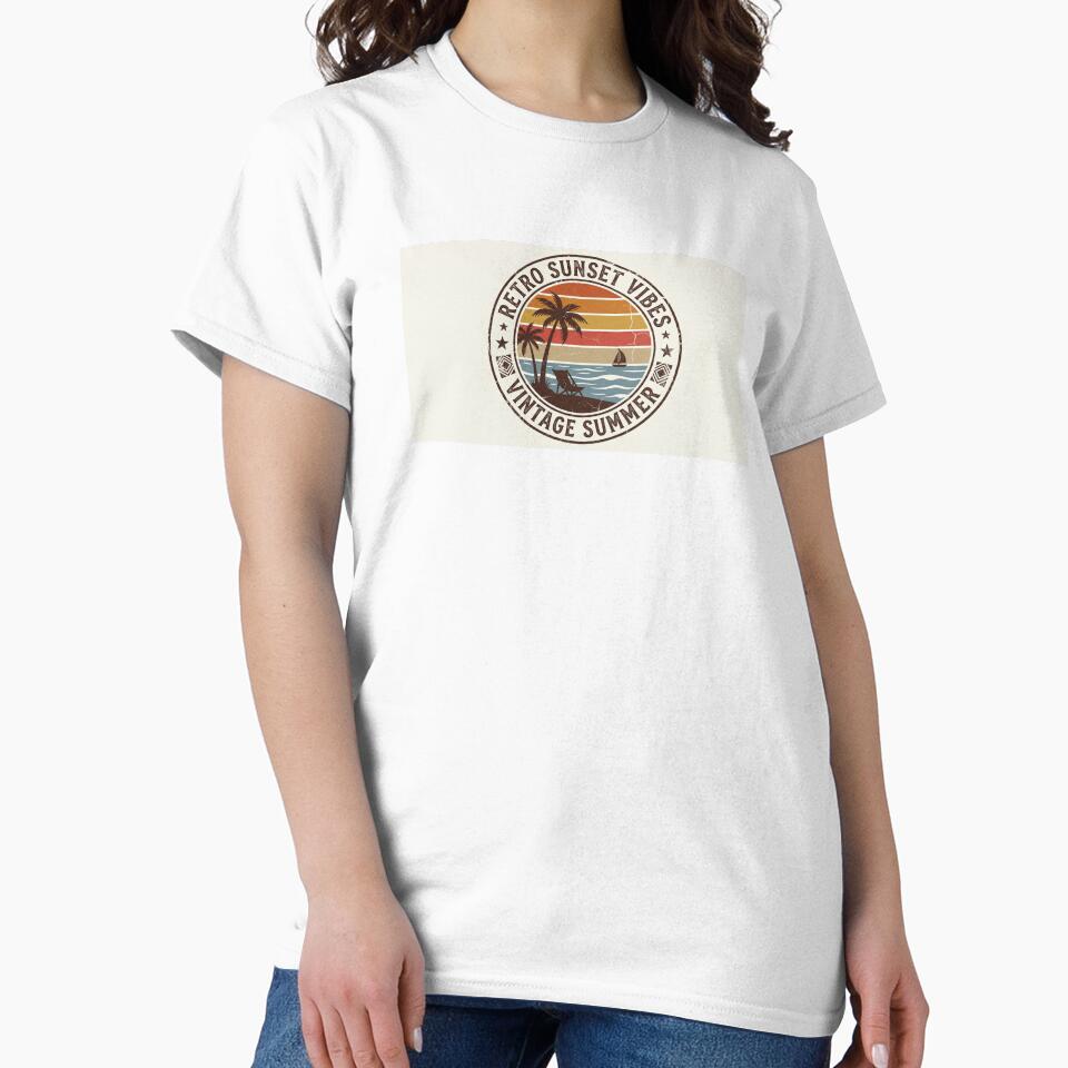 Retro Vintage Sunset Aesthetic Design 80s inspired Retro Sun by badis amroune
