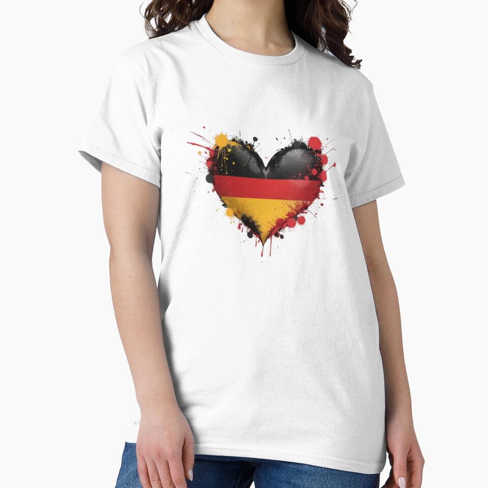 German flag in heart shape black red gold by Ecmoprints