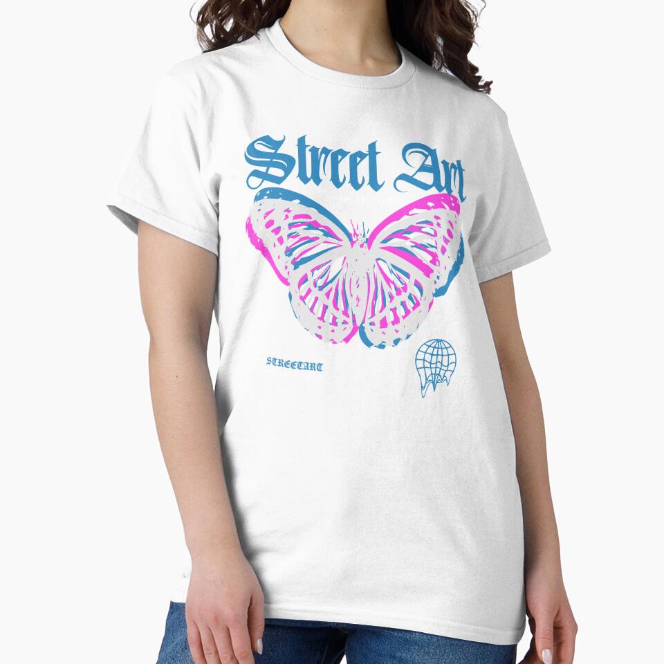 Vibrant Butterfly Street Art - Urban Streetwear by Margival