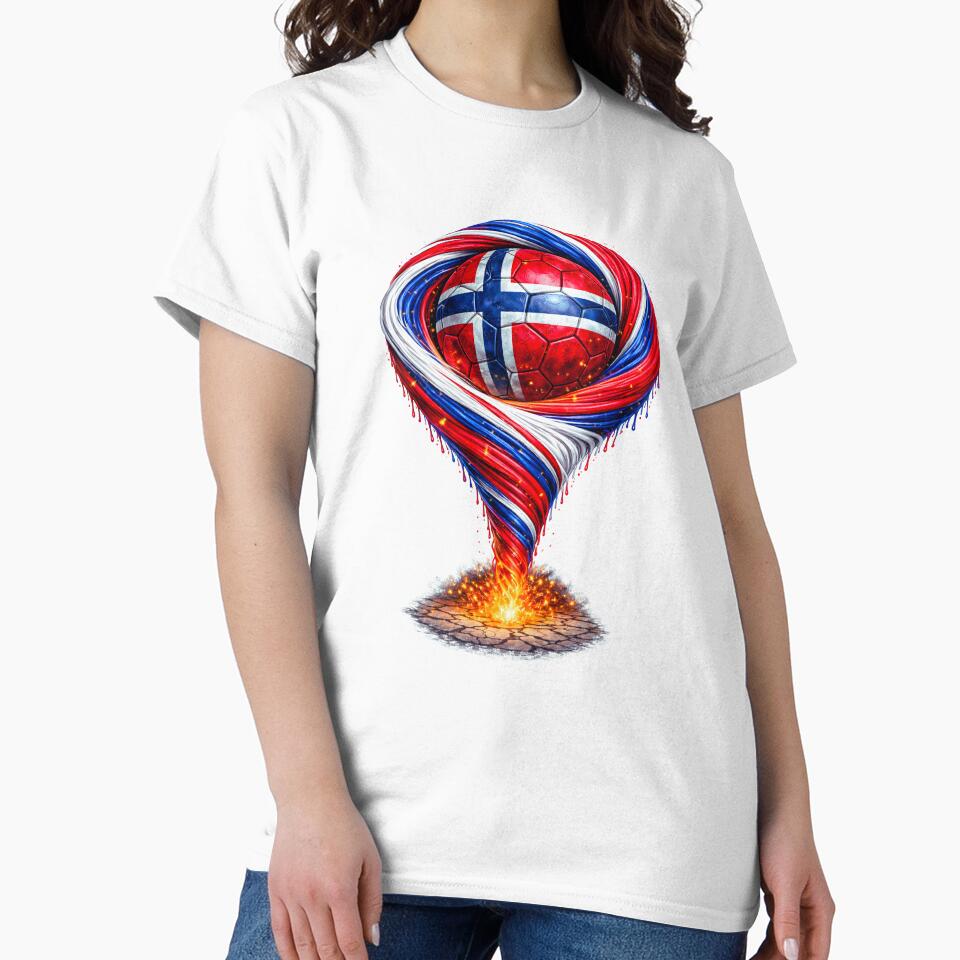 Norway Football Tornado: Red and Blue Vortex Art by FunToTheFullest