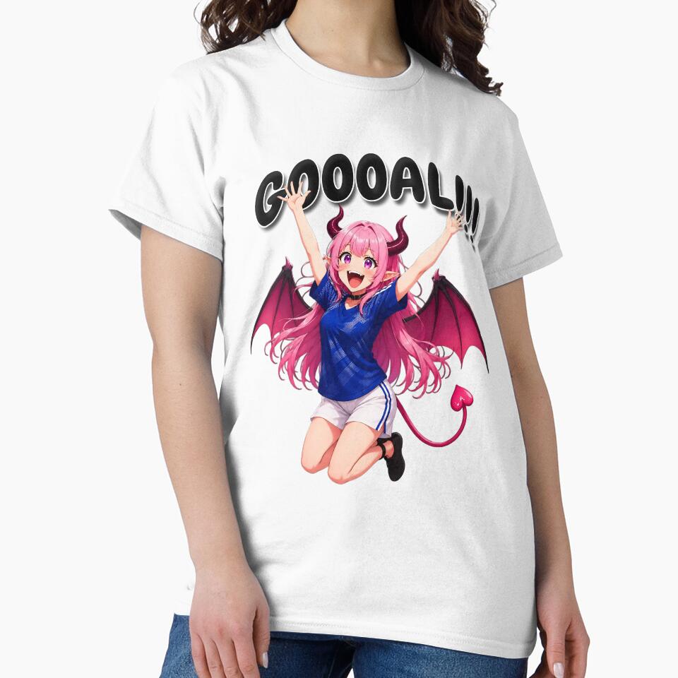 Noxie Goal Anime Sticker – Cute Demon Soccer Girl Blue Football Kawaii Celebration by NoxieCozyStudio