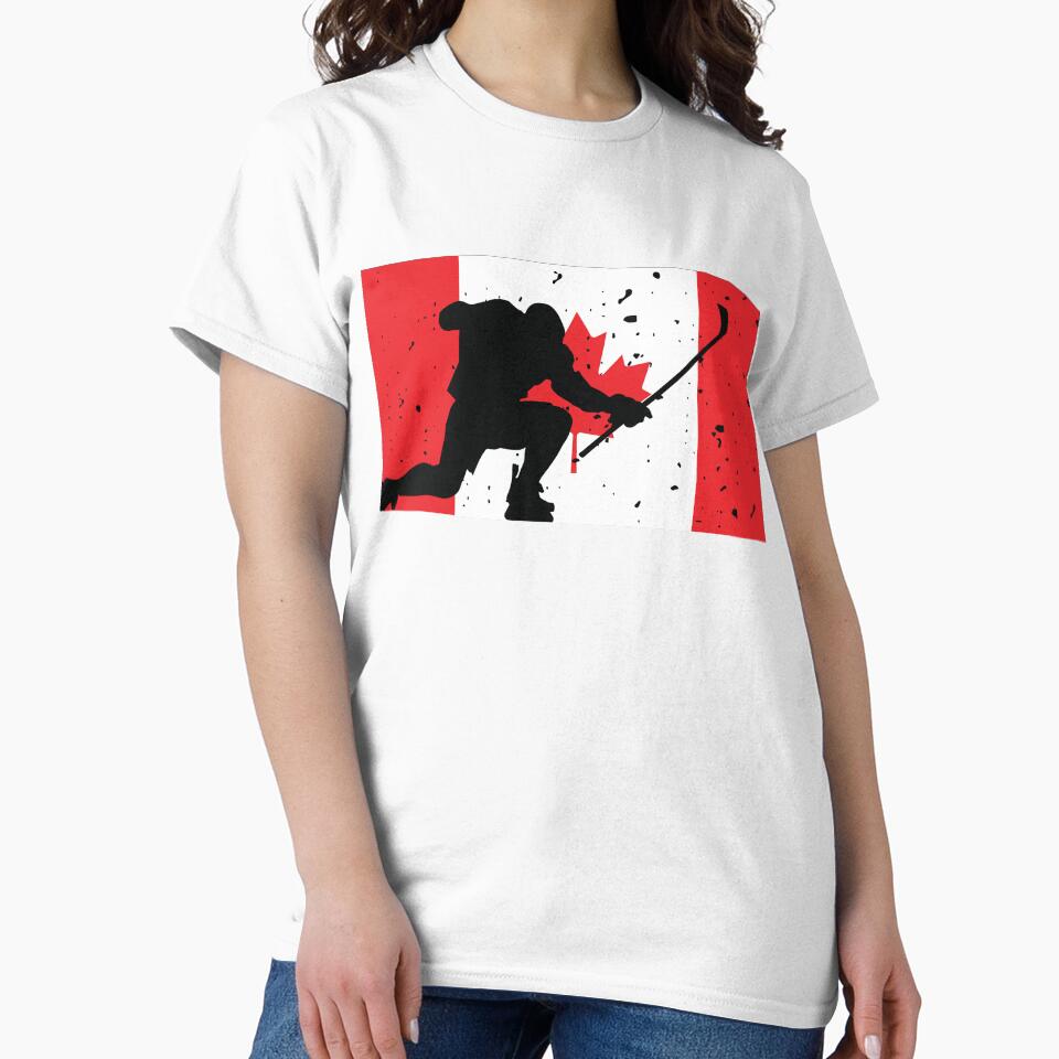 Hockey Canada Silhouette Celebration Distressed by CanvasTee