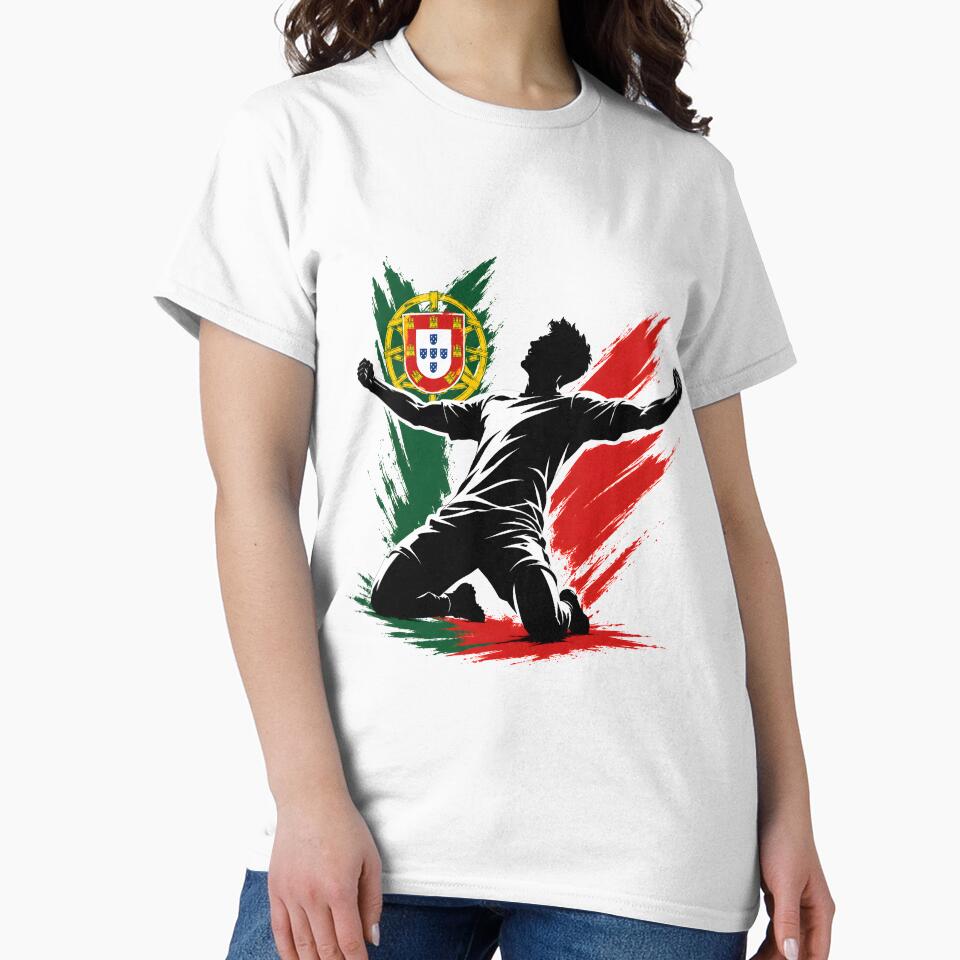 Portuguese Football Colors Classic Shirt | Red Green Soccer Pride Tee | Portugal Fan Gift Idea by 3ac-Arts