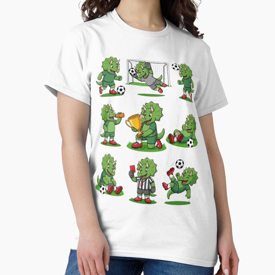 Triceratops Soccer Players - Funny Dinosaurs Football Team - Kids Design by BeaverFriends