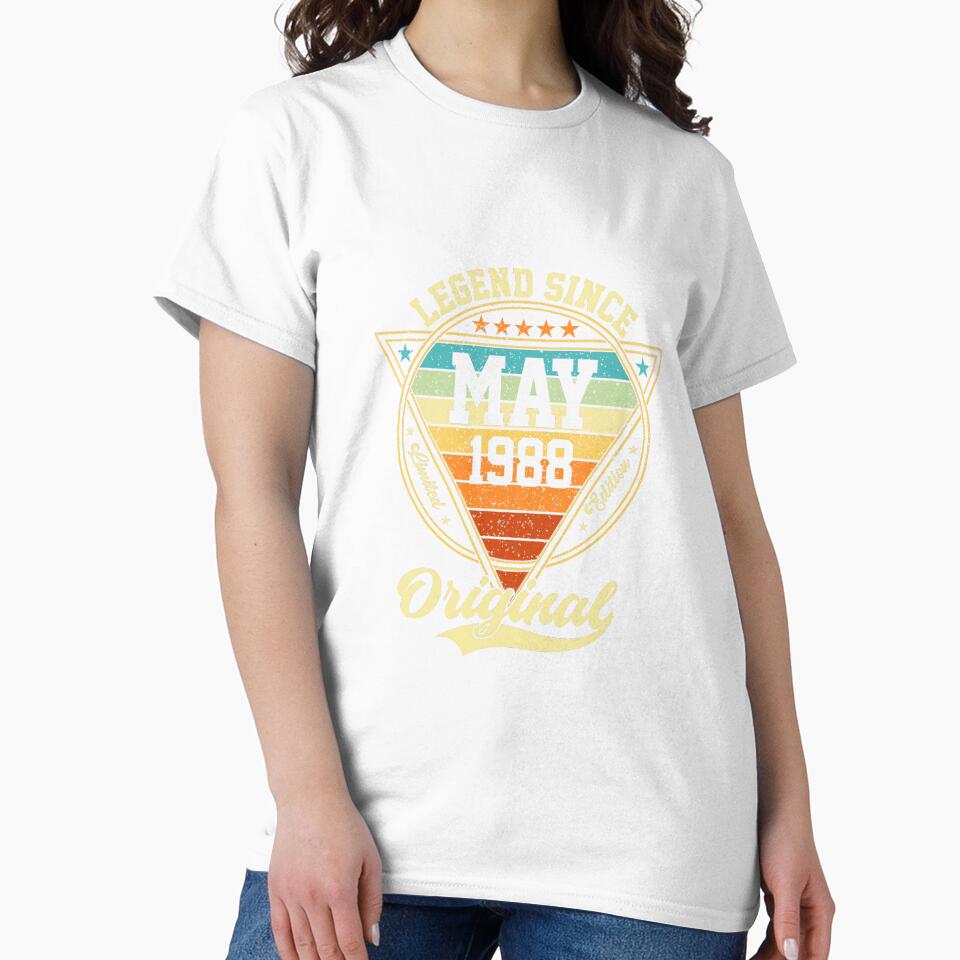 Vintage 38th Birthday Legend Since May 1988 Premium Tri-Blend by SylviaYLaughlin