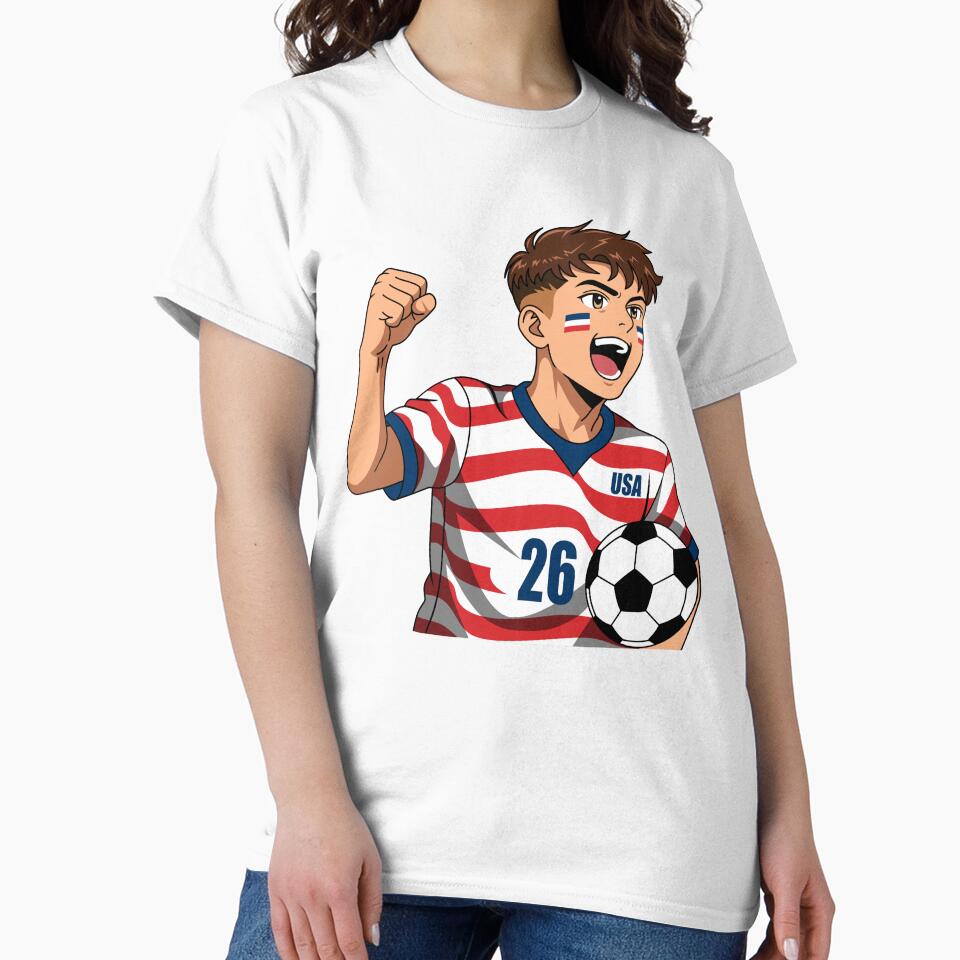 Anime Soccer Player Cheering USA Team Boy by Anne97s