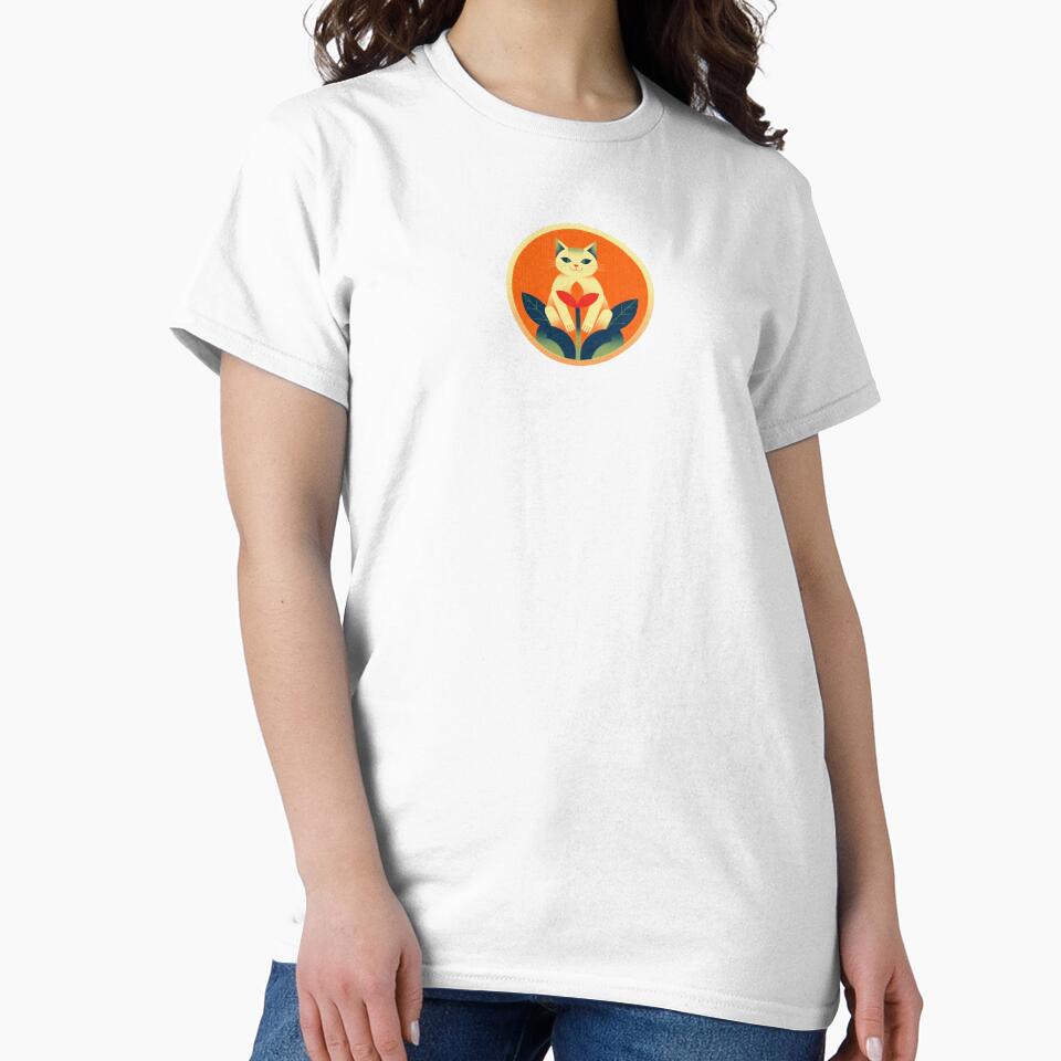 Cute Mid Century Modern Cat Floral Design by mellow-koko
