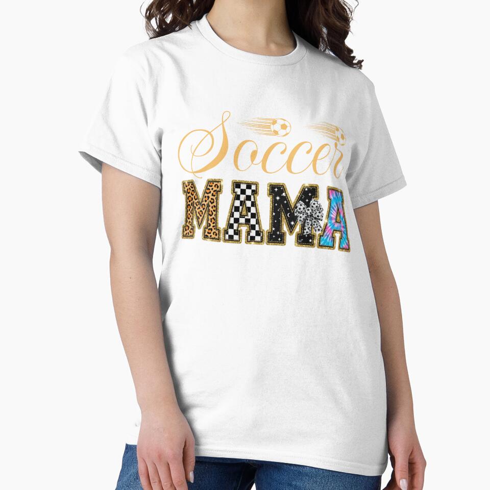 Soccer Mama Leopard Tie Dye Checkered Glitter Sports Mom by Abaseen