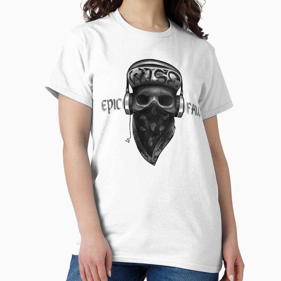 epic fail -  black and white gangster skull illustration graphic artwork by hayrpictures